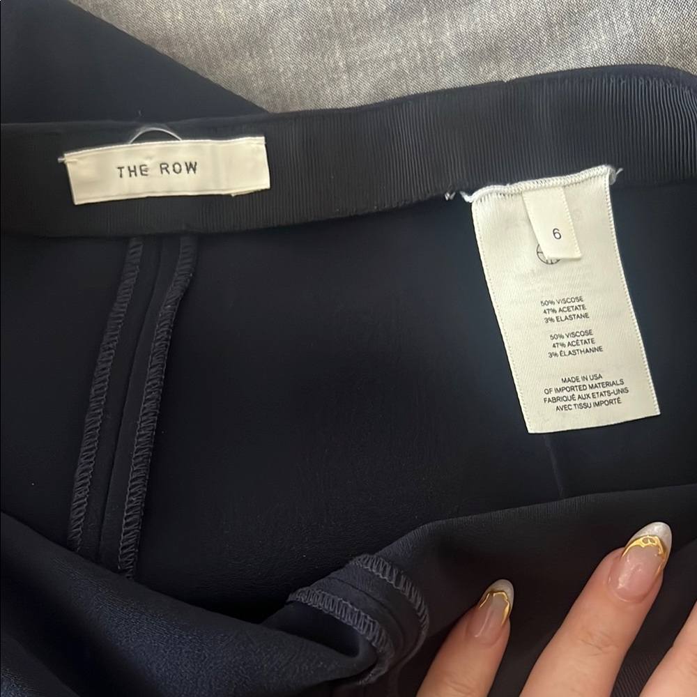 The Row Midnight Navy Black pant with ankle slit detail - Picture 3 of 5